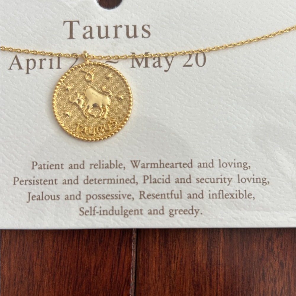 Wantable Gold Dipped Taurus Zodiac Necklace - Picture 5 of 6